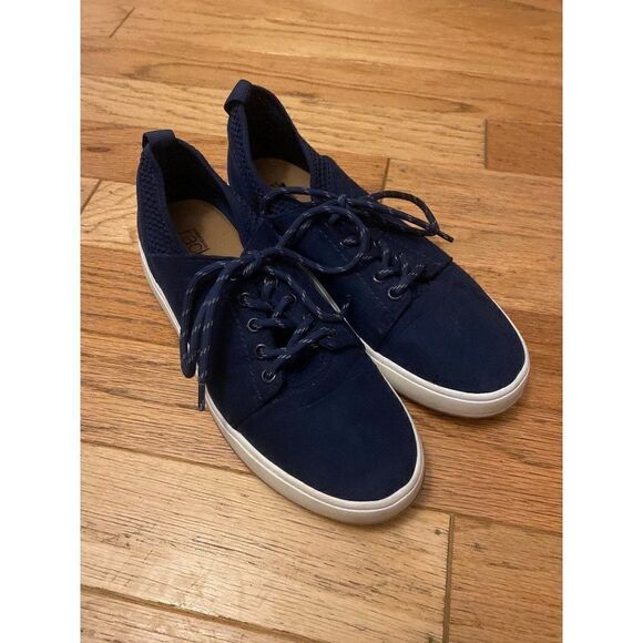 Nordstrom Rack, women's navy blue suede lace up fashion sneakers size 8.5 - Picture 1 of 6